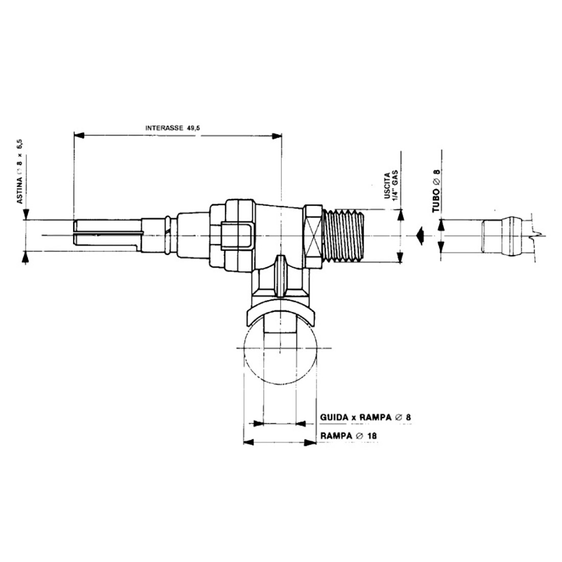 R2101.jpg RUBINETTO GAS TIPO GLEM GAS - R2101 - immagine 1