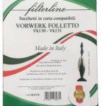 AF0021 - SACCHETTO PER VK130/131 IN CARTA -  MADE IN ITALY CONFEZIONE 6 PZ.